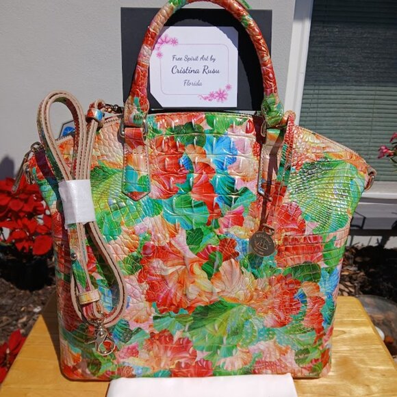 NWT Brahmin Large Duxbury Taffy Melbourne Gorgeous floral print - Picture 4 of 4